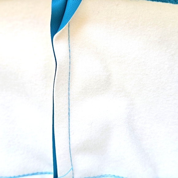 Sincerely Jules Turquoise Blue Faux Leather Studded Suede Fringe Western Skirt - Picture 7 of 10